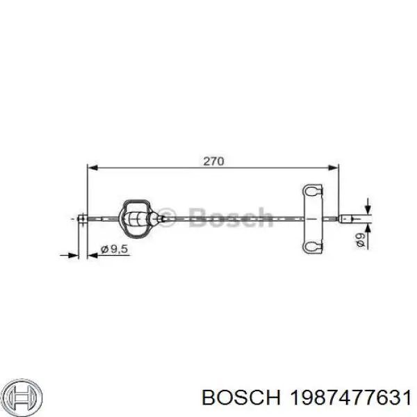1987477631 Bosch трос ручного тормоза передний