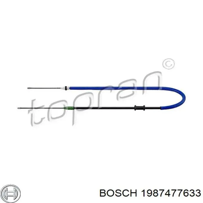 Трос ручника задний правый Bosch 1987477633
