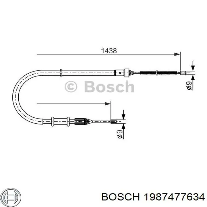 1987477634 Bosch задний трос ручника