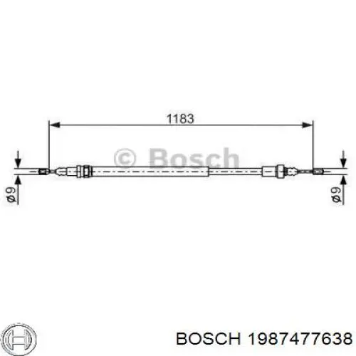 Задний трос ручника 1987477638 Bosch