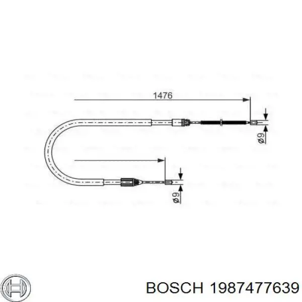 1987477639 Bosch трос ручного тормоза задний правый/левый