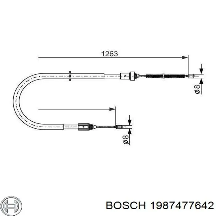 1987477642 Bosch трос ручного тормоза задний левый