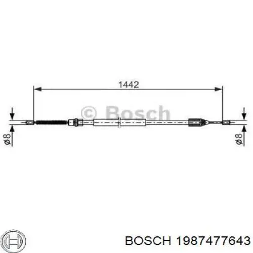 Задний трос ручника 1987477643 Bosch