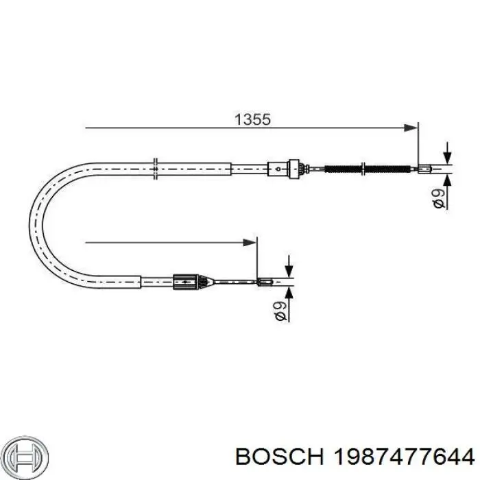 Cable de freno de mano trasero derecho 1987477644 Bosch