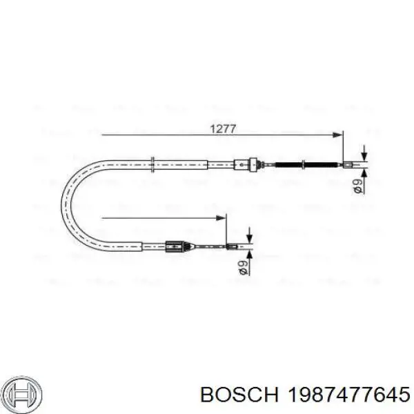 1987477645 Bosch трос ручного тормоза задний левый