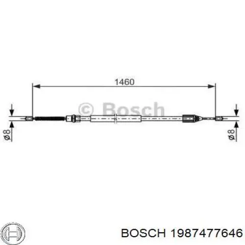 1987477646 Bosch трос ручного тормоза задний правый/левый