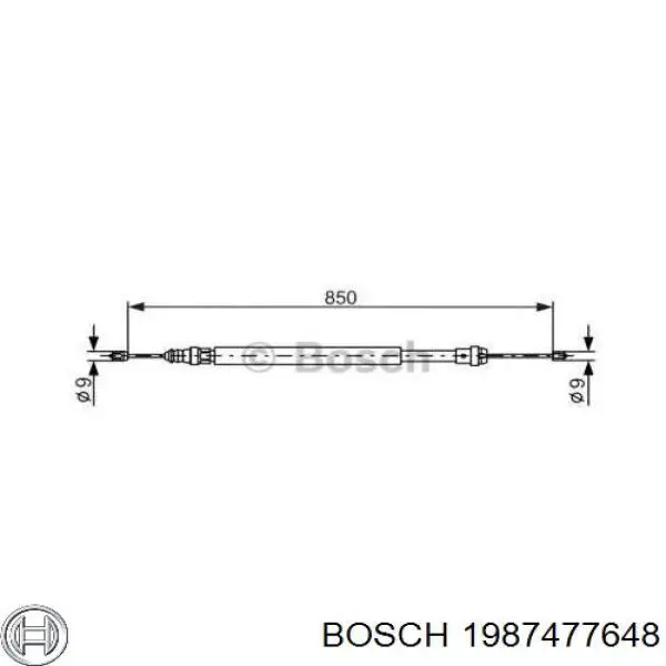 1987477648 Bosch трос ручного тормоза задний левый