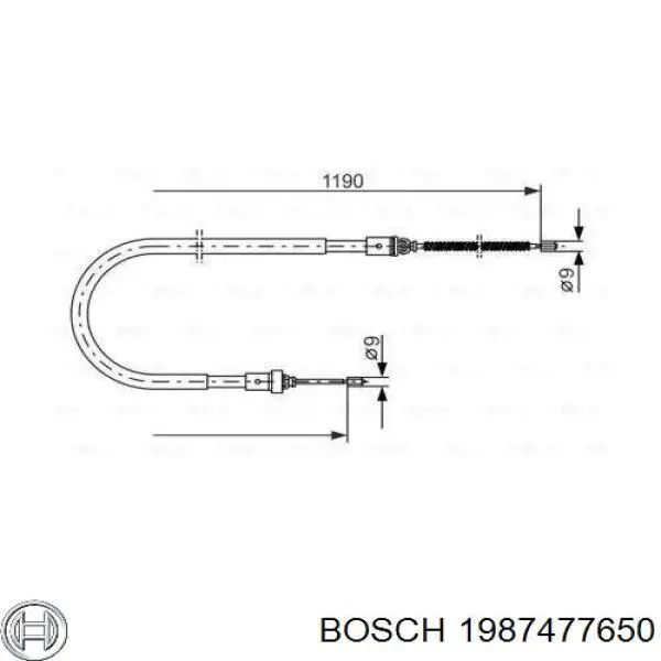 Задний трос ручника 1987477650 Bosch