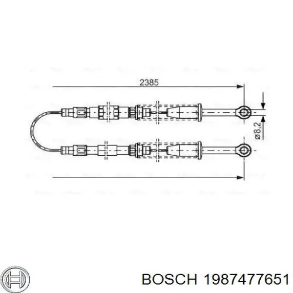 Задний трос ручника 1987477651 Bosch