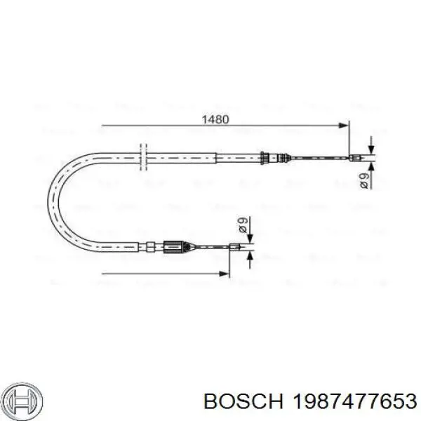 Задний правый трос ручника 1987477653 Bosch