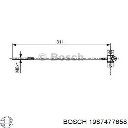 Передний трос ручника 82488247 Fiat/Alfa/Lancia