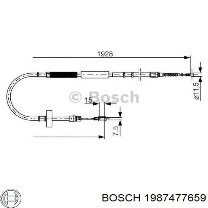 Задний трос ручника Bosch 1987477659 цена, от 22.63 USD