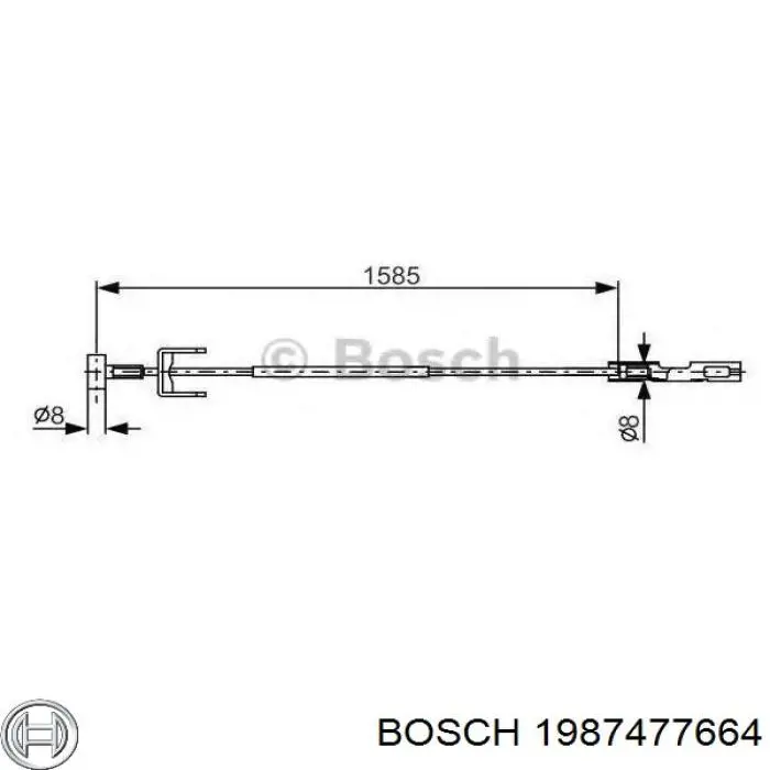 Трос ручника задний Bosch 1987477664