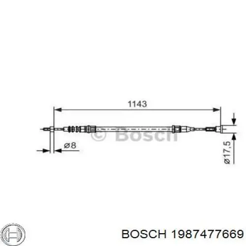 Задний правый трос ручника 1987477669 Bosch