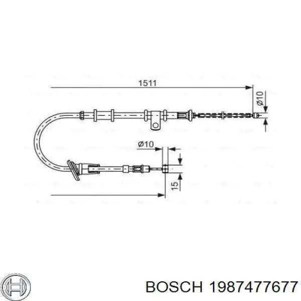 Задний правый трос ручника 1987477677 Bosch