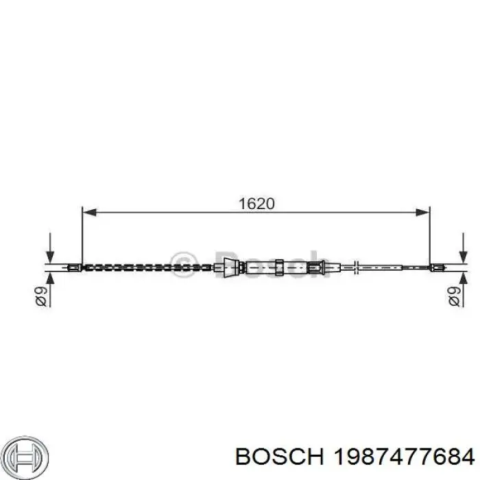 Задний трос ручника 1987477684 Bosch