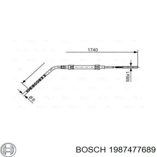 Задний трос ручника 1987477689 Bosch