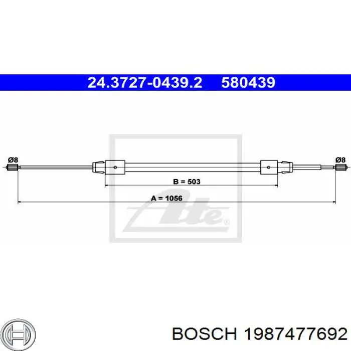 Трос ручника 1987477692 Bosch