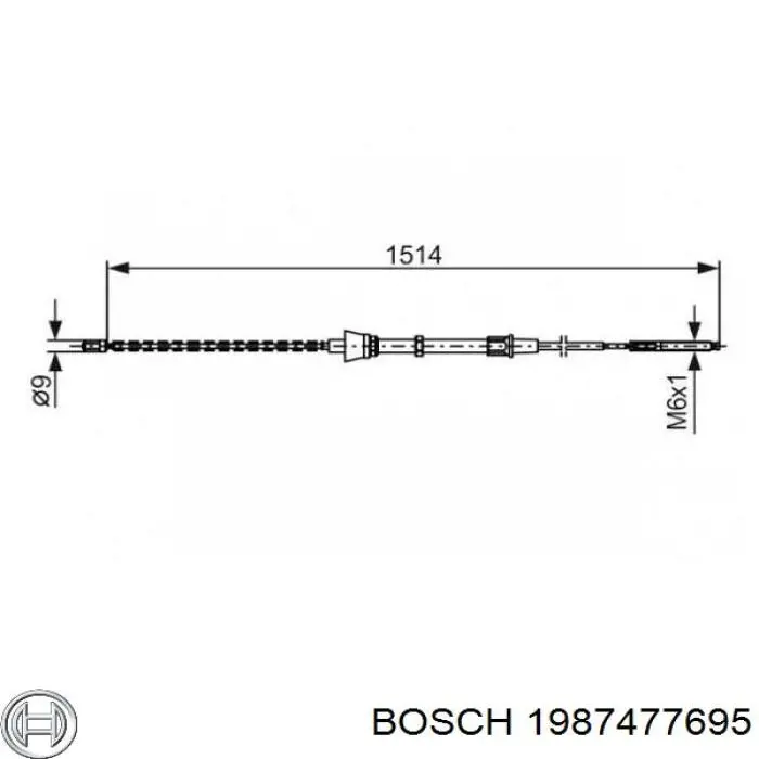 Задний трос ручника 1987477695 Bosch