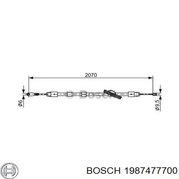 Передний трос ручника 1987477700 Bosch