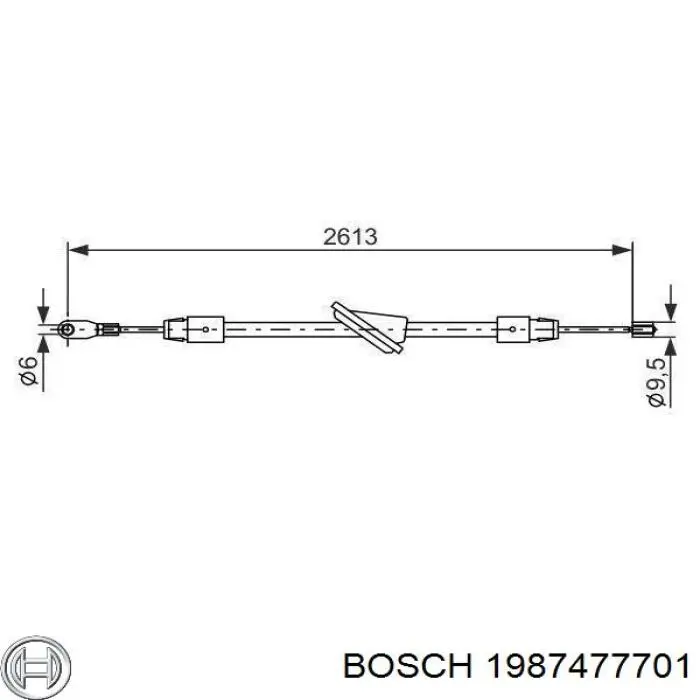 1987477701 Bosch трос ручного тормоза передний