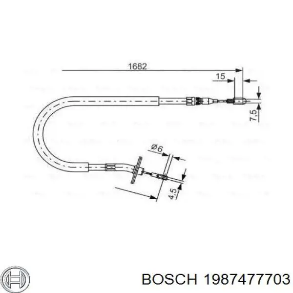 1987477703 Bosch трос ручного тормоза задний левый