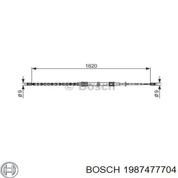 1987477704 Bosch трос ручного тормоза задний правый/левый