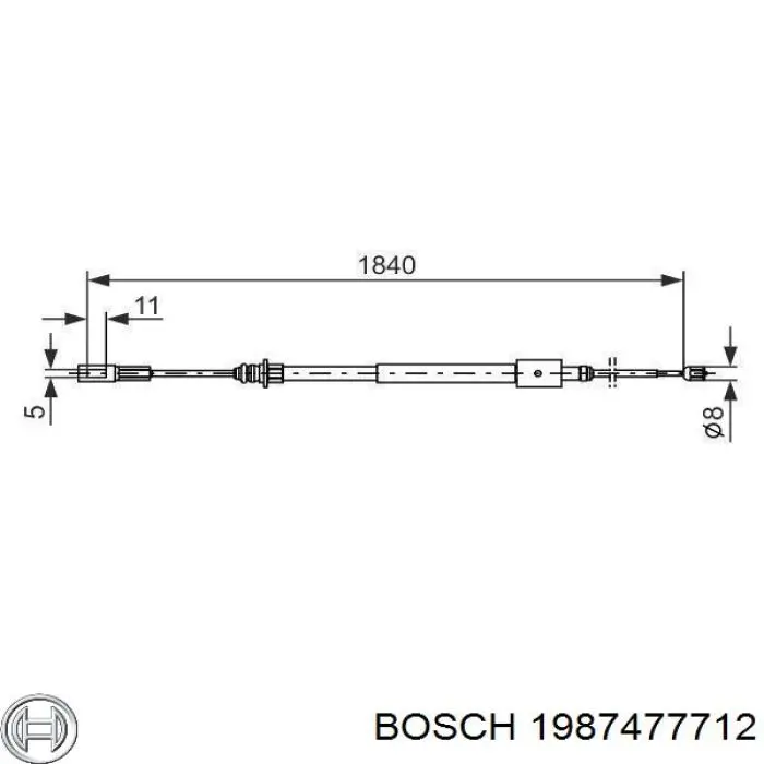 Задний трос ручника 1987477712 Bosch