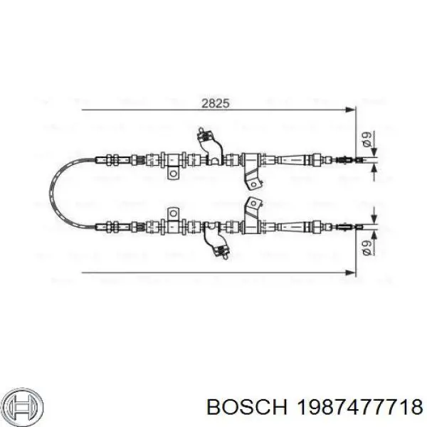 Задний трос ручника 1987477718 Bosch