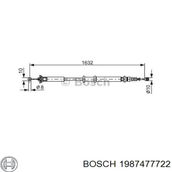 Задний трос ручника 1987477722 Bosch