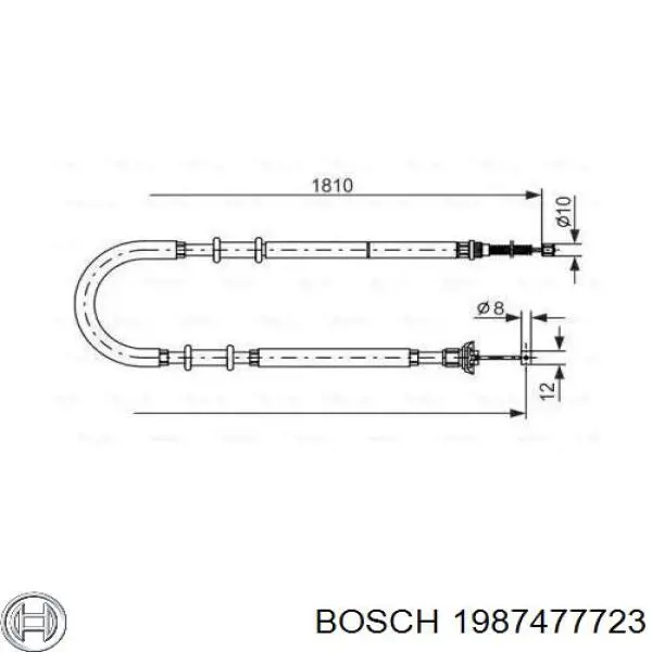 Задний трос ручника 1987477723 Bosch