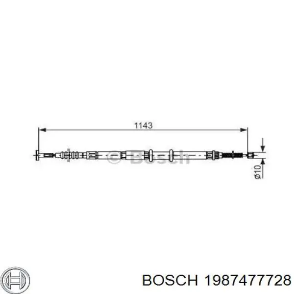 Трос ручника 1987477728 Bosch