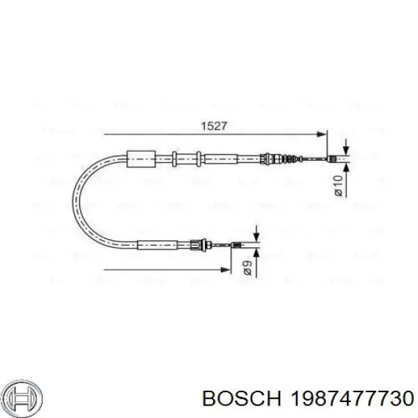 Задний правый трос ручника 1987477730 Bosch