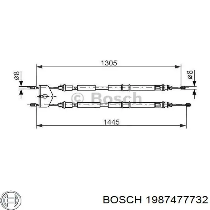 Задний трос ручника 1987477732 Bosch