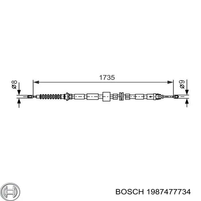 Задний трос ручника 1987477734 Bosch