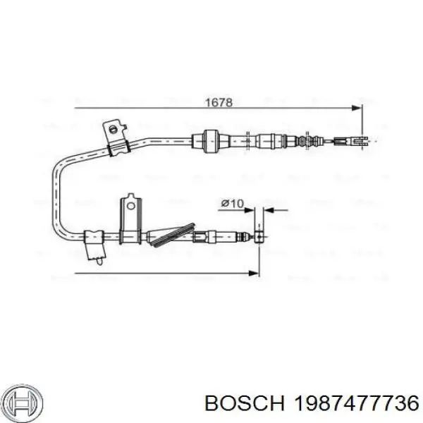 Задний правый трос ручника 1987477736 Bosch