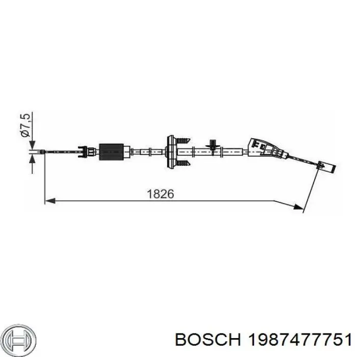Задний трос ручника 1987477751 Bosch