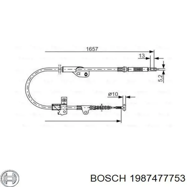 Задний правый трос ручника 1987477753 Bosch