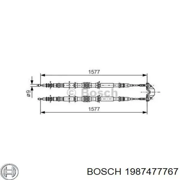 Трос ручного тормоза задний правый/левый Bosch 1987477767