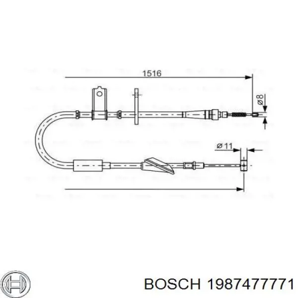 Трос ручника 1987477771 Bosch