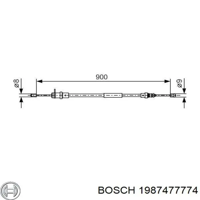 Передний трос ручника 1987477774 Bosch