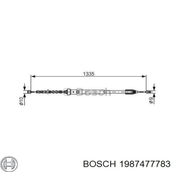 1987477783 Bosch трос ручного тормоза задний правый