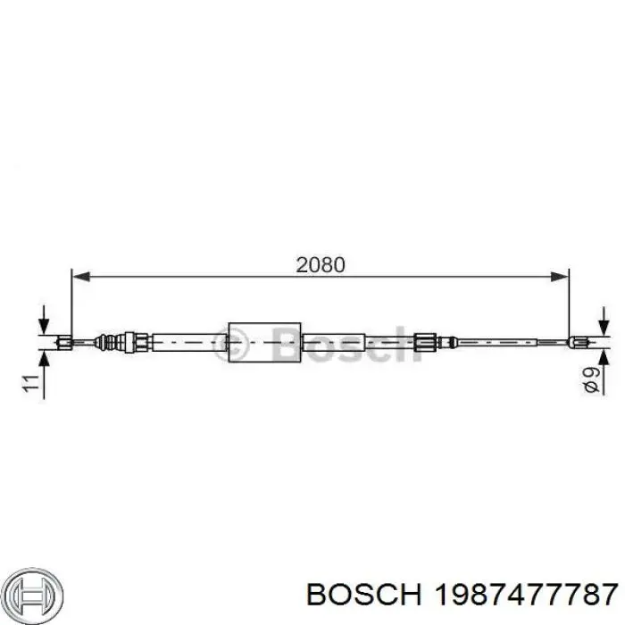Задний трос ручника Bosch 1987477787 цена, от 16.41 USD