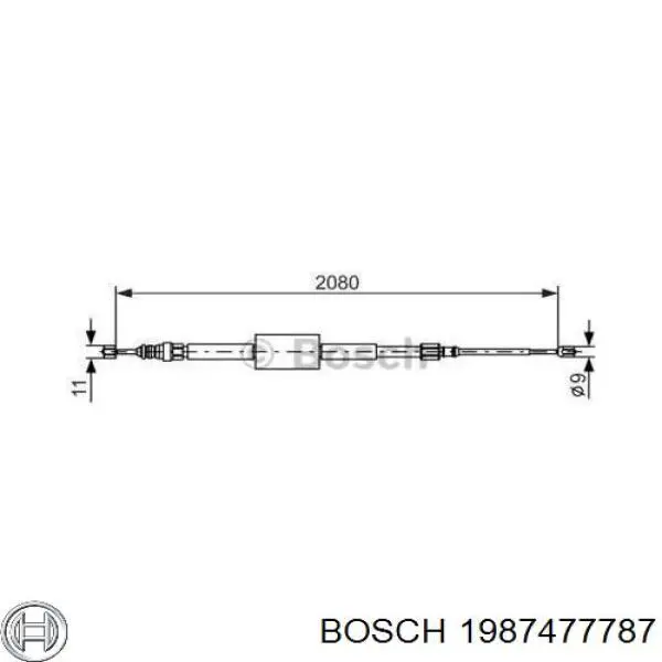 Задний трос ручника 1987477787 Bosch
