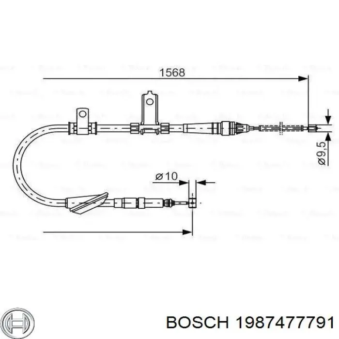 Трос ручного тормоза задний левый Bosch 1987477791