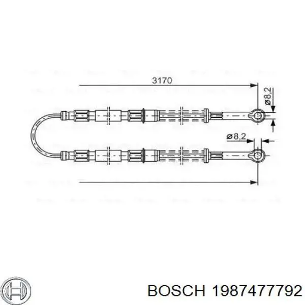 Задний трос ручника 1987477792 Bosch