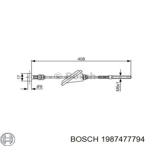 Передний трос ручника 1987477794 Bosch