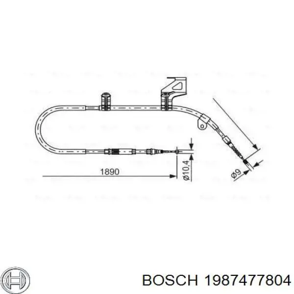 Задний правый трос ручника 1987477804 Bosch