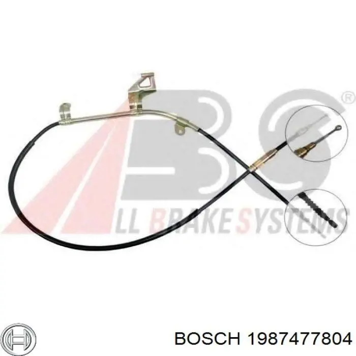 Трос стояночного тормоза задний правый Bosch 1987477804 цена, от 34.73 USD