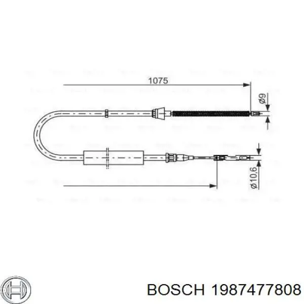 1987477808 Bosch трос ручного тормоза задний правый/левый
